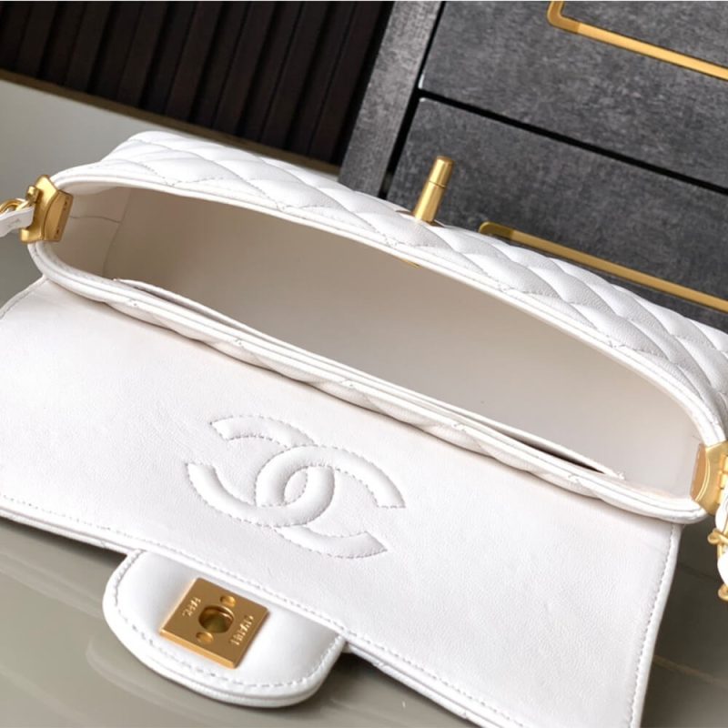 CHANEL Mini Flap Bag with Top Handle(high-end grade) - Image 8