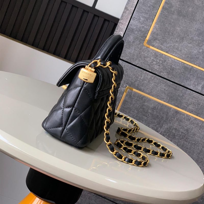 CHANEL Mini Flap Bag with Top Handle(high-end grade) - Image 3
