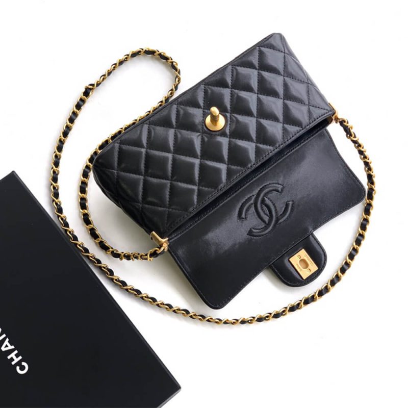 CHANEL Mini Flap Bag with Top Handle(high-end grade) - Image 6
