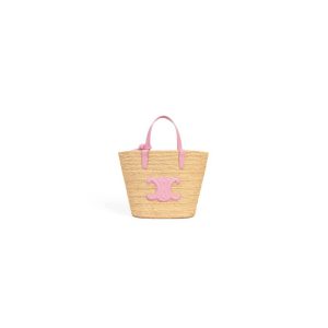 CELINE TEEN SUPPLE CELINE CLASSIC PANIER IN Raffia and calfskin(high-end grade)