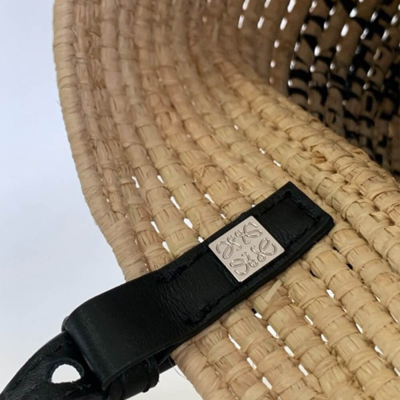 LOEWE Small Square Basket Bag in Raffia and Calfskin(HIGH-END GRADE) - Image 7