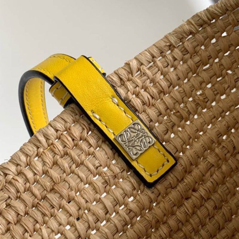 LOEWE Small Square Basket Bag in Raffia and Calfskin(HIGH-END GRADE) - Image 7