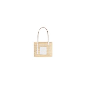LOEWE Small Square Basket Bag in Raffia and Calfskin(HIGH-END GRADE)