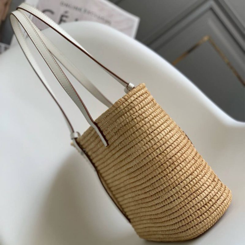 LOEWE Small Square Basket Bag in Raffia and Calfskin(HIGH-END GRADE) - Image 3