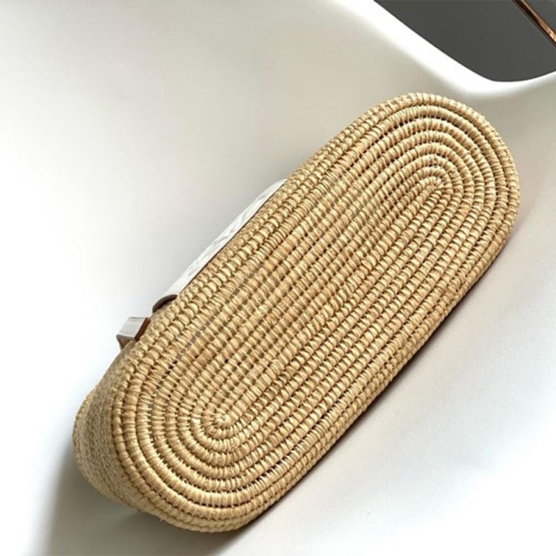LOEWE Small Square Basket Bag in Raffia and Calfskin(HIGH-END GRADE) - Image 5