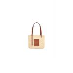LOEWE Small Square Basket Bag in Raffia and Calfskin(HIGH-END GRADE)