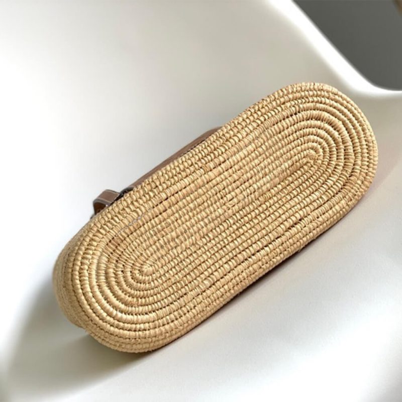 LOEWE Small Square Basket Bag in Raffia and Calfskin(HIGH-END GRADE) - Image 5