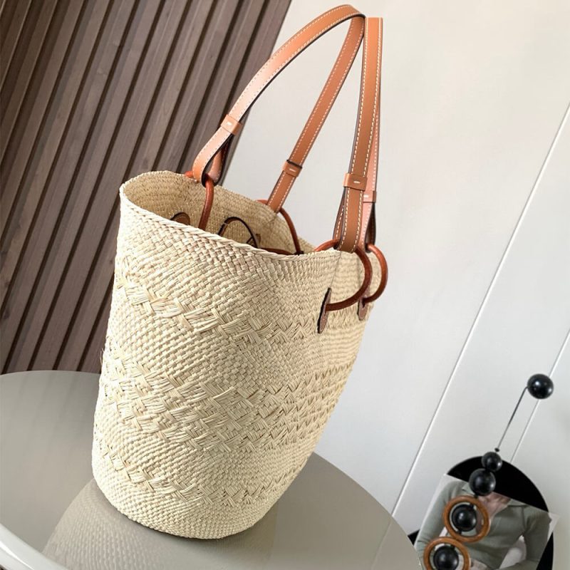 LOEWE Medium Anagram Basket in Palm and Calfskin(HIGH-END GRADE) - Image 3
