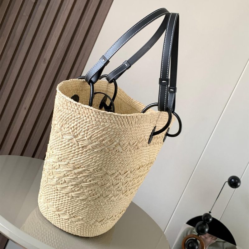 LOEWE Medium Anagram Basket in Palm and Calfskin(HIGH-END GRADE) - Image 3