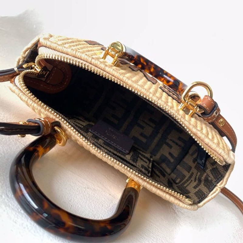 Fendi By The Way Mini Fabric Brown - Image 8