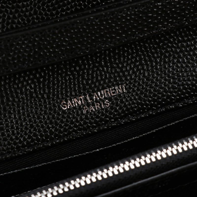 Saint Laurent Chain-strap YSL-plaque grained-leather wallet - Image 7