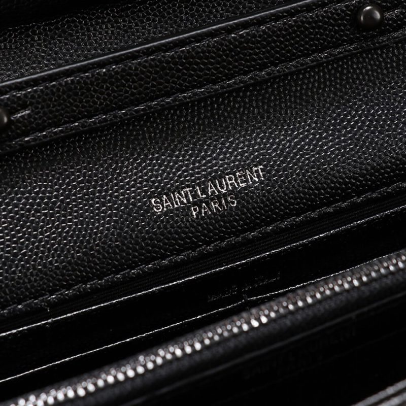 Saint Laurent Chain-strap YSL-plaque grained-leather wallet - Image 7