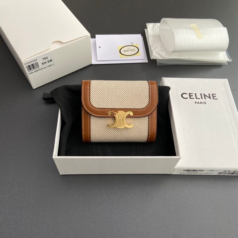 CELINE Small Flap Wallet TRIOMPHE IN Shiny Smooth Lambskin - Image 2