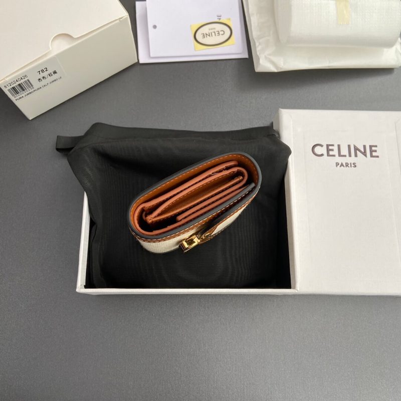 CELINE Small Flap Wallet TRIOMPHE IN Shiny Smooth Lambskin - Image 4