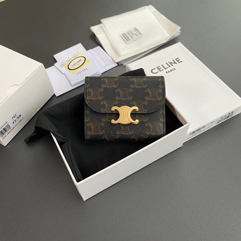 CELINE Small Logo Print Shiny Smooth Lambskin - Image 2
