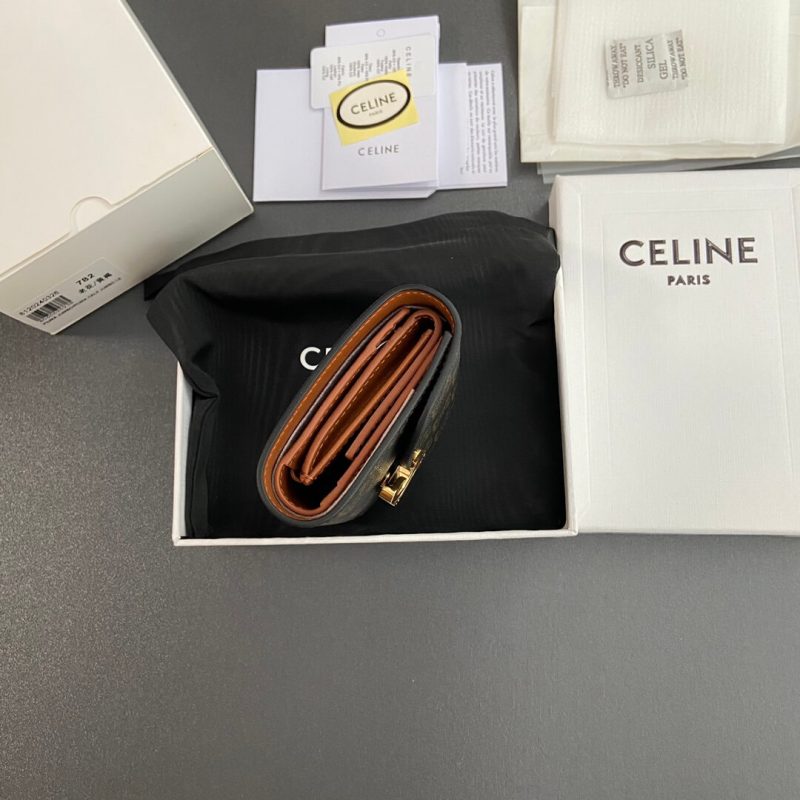 CELINE Small Logo Print Shiny Smooth Lambskin - Image 4