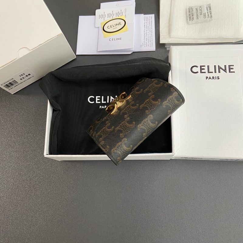 CELINE Small Logo Print Shiny Smooth Lambskin - Image 5