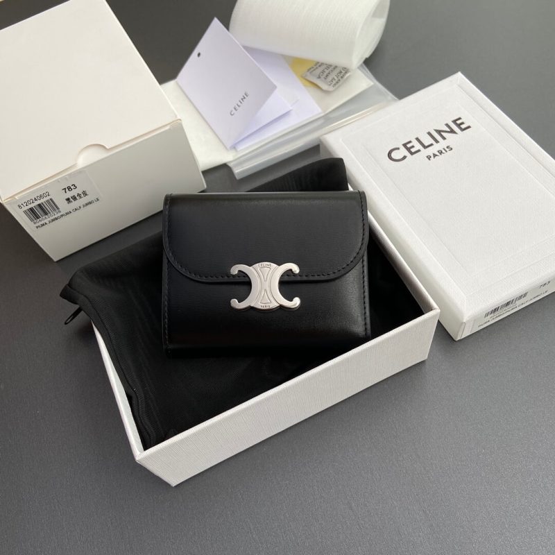CELINE Small Flap Wallet TRIOMPHE IN Shiny Smooth Lambskin - Image 2