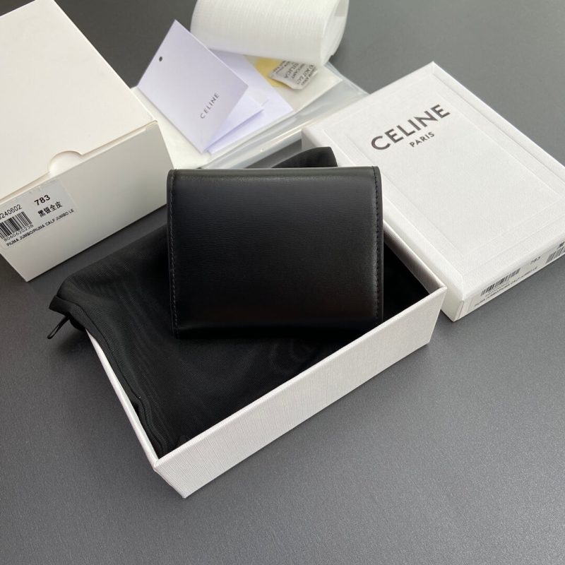 CELINE Small Flap Wallet TRIOMPHE IN Shiny Smooth Lambskin - Image 3