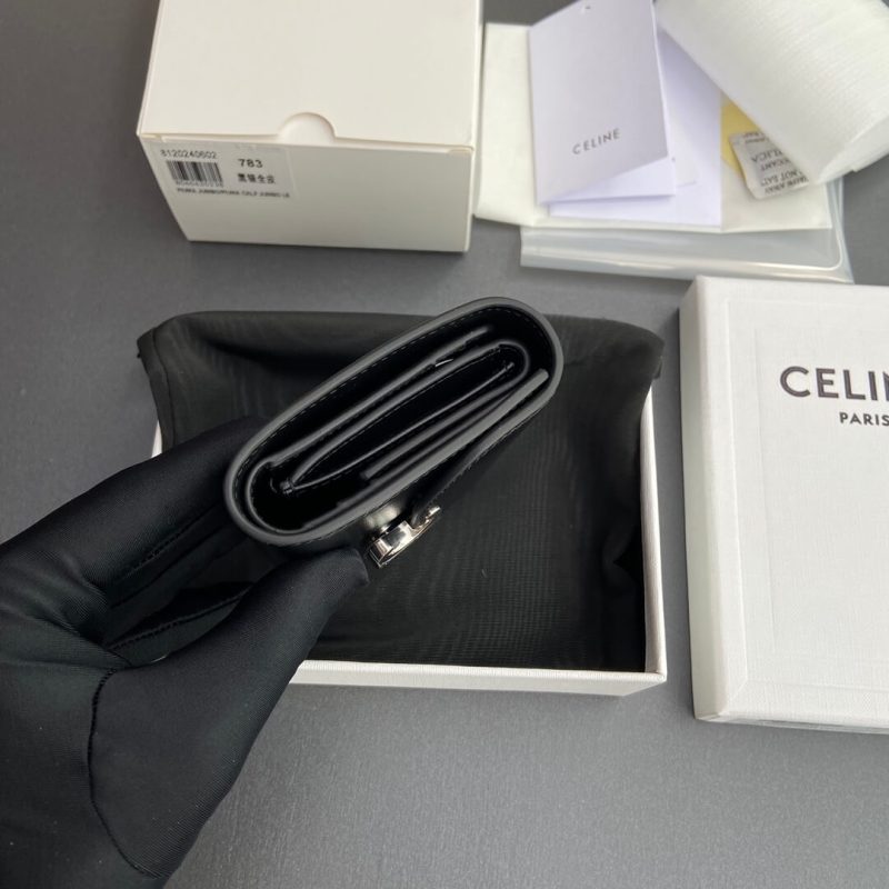 CELINE Small Flap Wallet TRIOMPHE IN Shiny Smooth Lambskin - Image 4