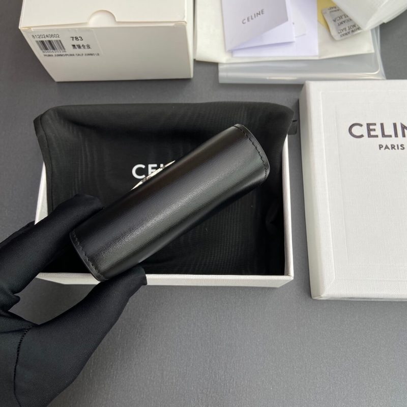 CELINE Small Flap Wallet TRIOMPHE IN Shiny Smooth Lambskin - Image 5