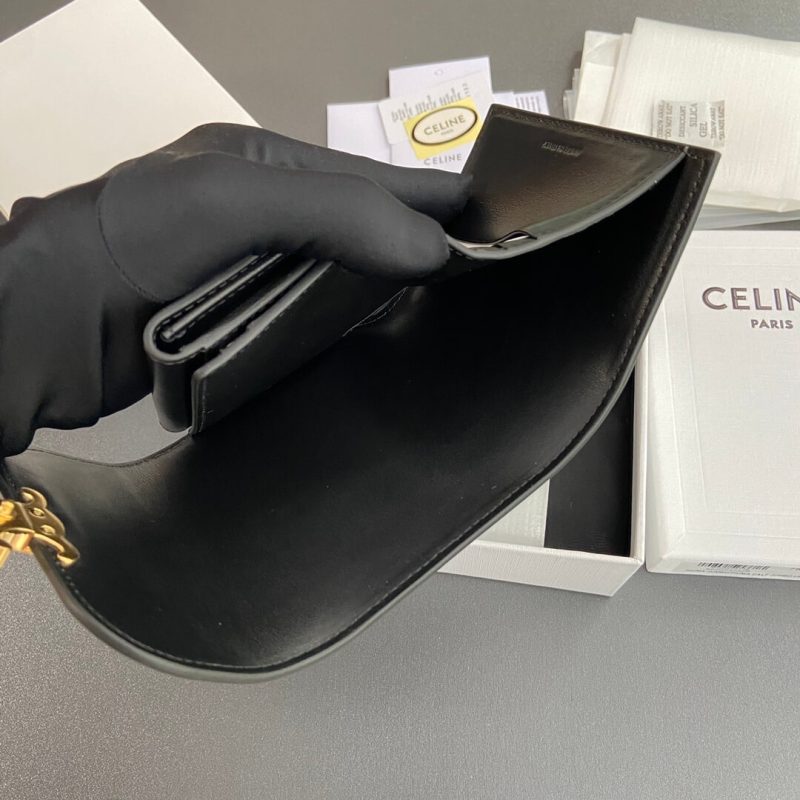 CELINE Small Flap Wallet TRIOMPHE IN Shiny Smooth Lambskin - Image 7