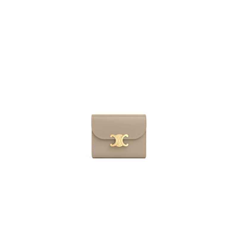 CELINE Small Flap Wallet TRIOMPHE IN Shiny Smooth Lambskin