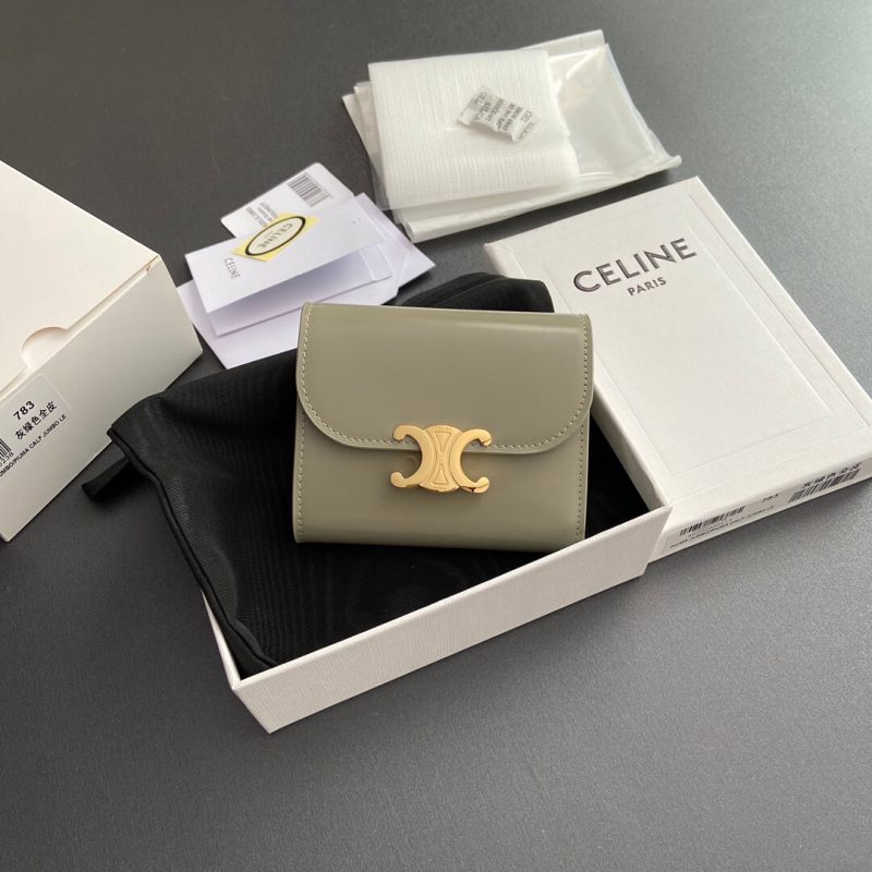 CELINE Small Flap Wallet TRIOMPHE IN Shiny Smooth Lambskin - Image 2