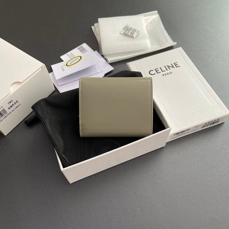 CELINE Small Flap Wallet TRIOMPHE IN Shiny Smooth Lambskin - Image 3