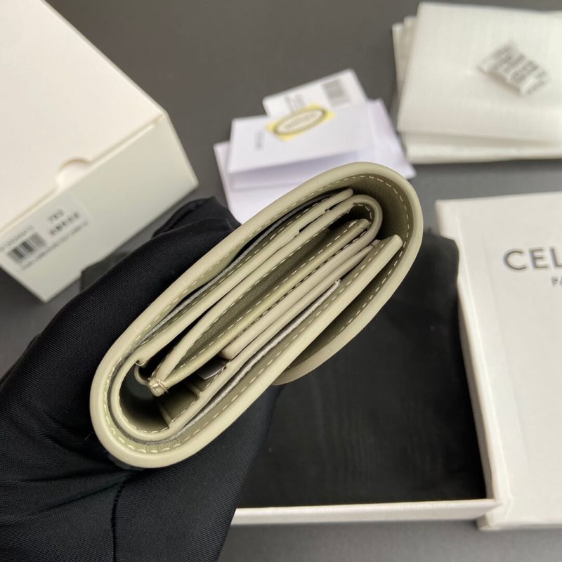 CELINE Small Flap Wallet TRIOMPHE IN Shiny Smooth Lambskin - Image 4
