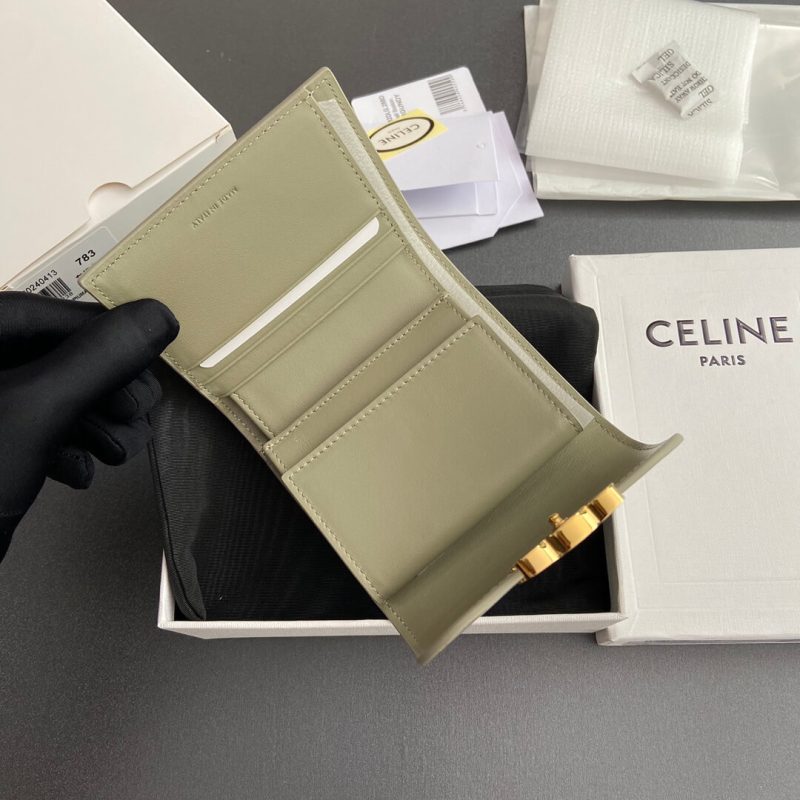 CELINE Small Flap Wallet TRIOMPHE IN Shiny Smooth Lambskin - Image 6