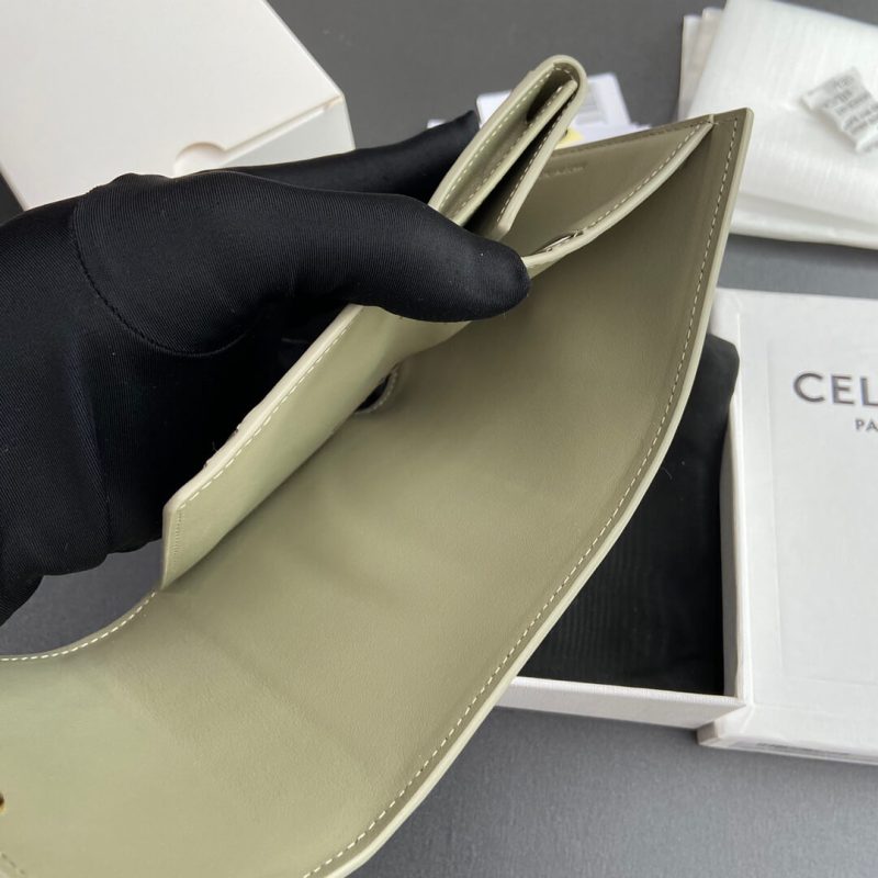 CELINE Small Flap Wallet TRIOMPHE IN Shiny Smooth Lambskin - Image 8