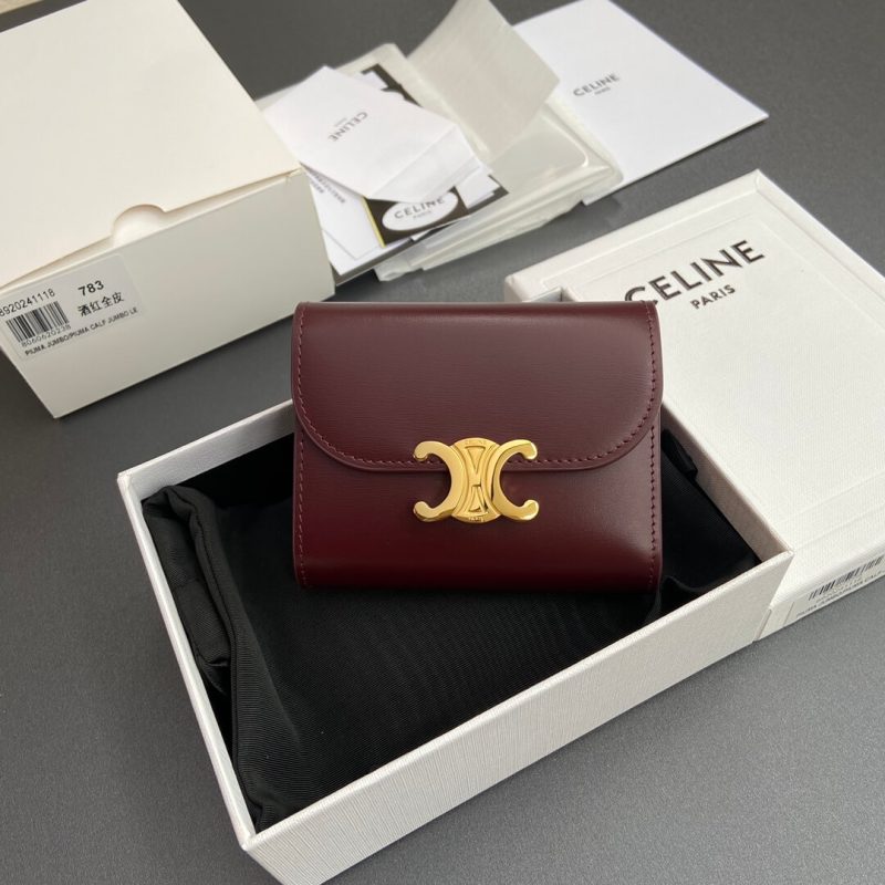 CELINE Small Flap Wallet TRIOMPHE IN Shiny Smooth Lambskin - Image 2