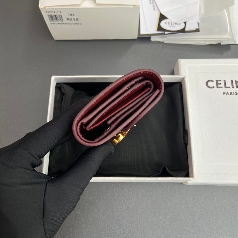 CELINE Small Flap Wallet TRIOMPHE IN Shiny Smooth Lambskin - Image 4