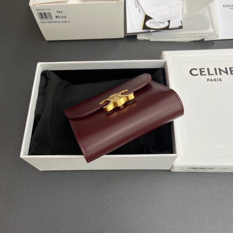 CELINE Small Flap Wallet TRIOMPHE IN Shiny Smooth Lambskin - Image 5