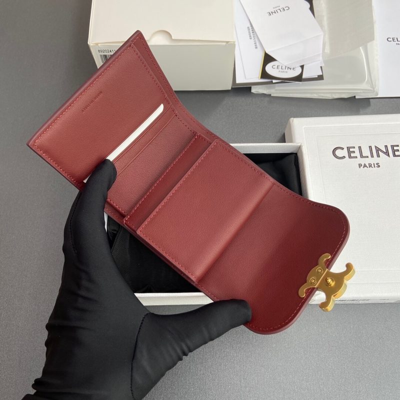 CELINE Small Flap Wallet TRIOMPHE IN Shiny Smooth Lambskin - Image 6