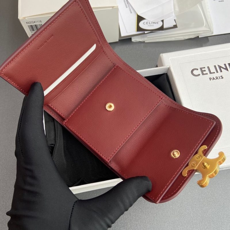 CELINE Small Flap Wallet TRIOMPHE IN Shiny Smooth Lambskin - Image 7