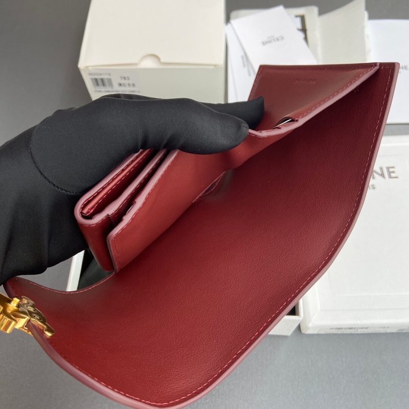 CELINE Small Flap Wallet TRIOMPHE IN Shiny Smooth Lambskin - Image 8