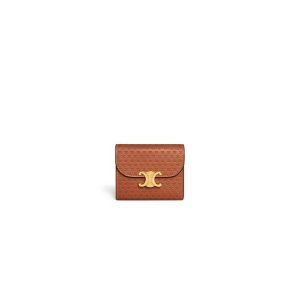 CELINE Small Flap Wallet TRIOMPHE IN Shiny Smooth Lambskin
