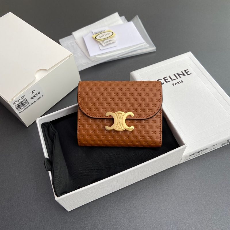 CELINE Small Flap Wallet TRIOMPHE IN Shiny Smooth Lambskin - Image 2