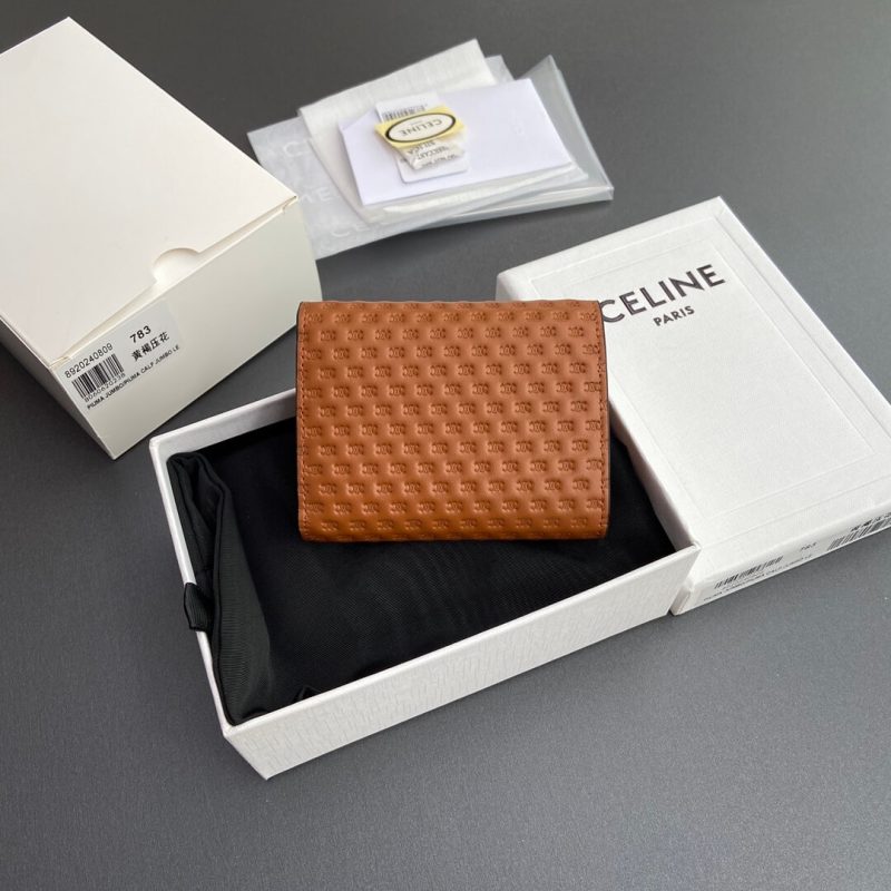 CELINE Small Flap Wallet TRIOMPHE IN Shiny Smooth Lambskin - Image 3