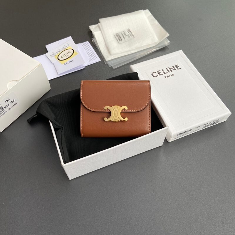 CELINE Small Flap Wallet TRIOMPHE IN Shiny Smooth Lambskin - Image 2