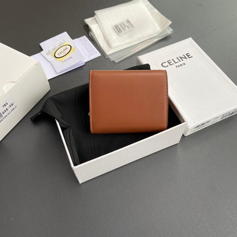 CELINE Small Flap Wallet TRIOMPHE IN Shiny Smooth Lambskin - Image 3