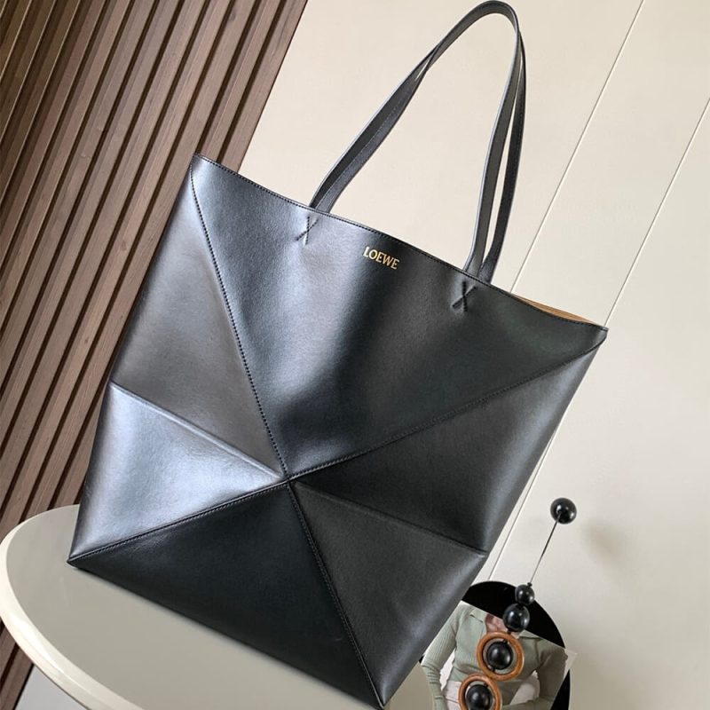 LOEWE Large Puzzle Fold tote in shiny calfskin(HIGH-END GRADE) - Image 2