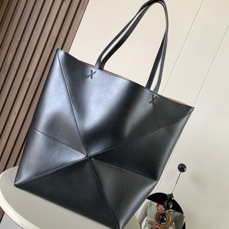LOEWE Large Puzzle Fold tote in shiny calfskin(HIGH-END GRADE) - Image 4