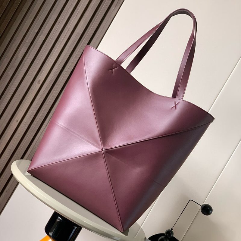 LOEWE Large Puzzle Fold tote in shiny calfskin(HIGH-END GRADE) - Image 4