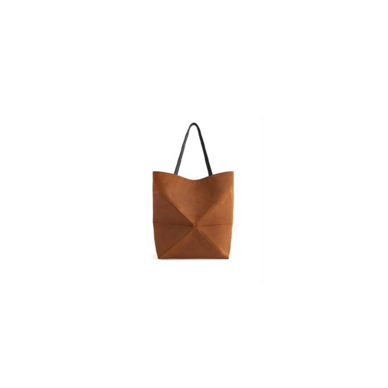 LOEWE Large Puzzle Fold tote in suede calfskin(HIGH-END GRADE)