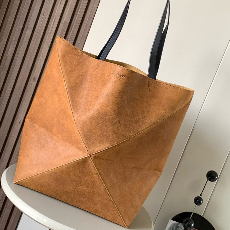 LOEWE Large Puzzle Fold tote in suede calfskin(HIGH-END GRADE) - Image 2