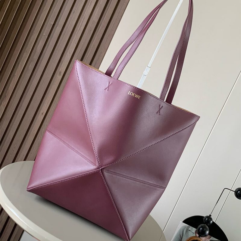 LOEWE Medium Puzzle Fold tote in shiny calfskin(HIGH-END GRADE) - Image 2