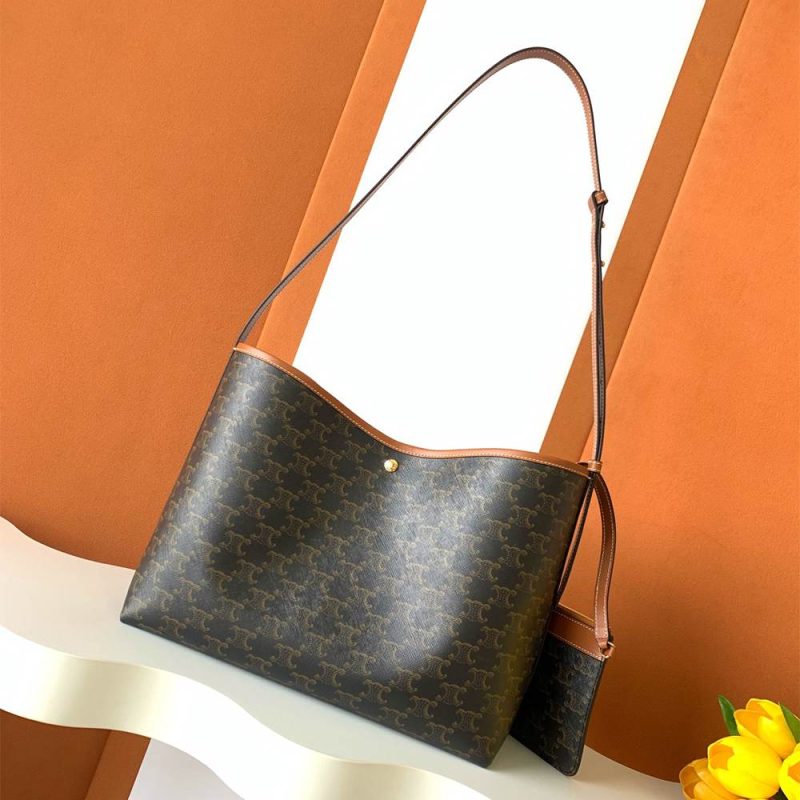 CELINE SOFT SHOPPER BAG IN Triomphe Canvas and Calfskin - Image 2